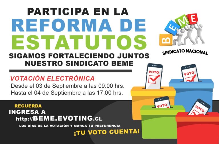 Comunicado Reforma de Estatutos Sindicato Beme