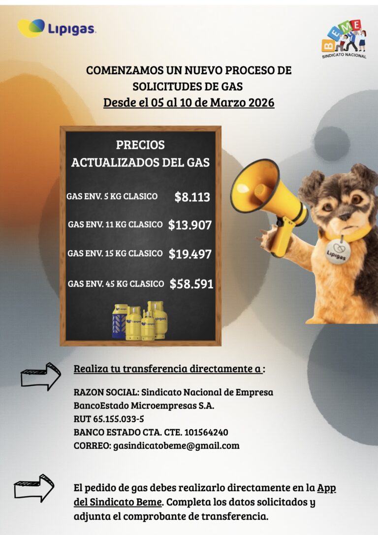 Solicitud vales de gas 05 al 10 de marzo 2026