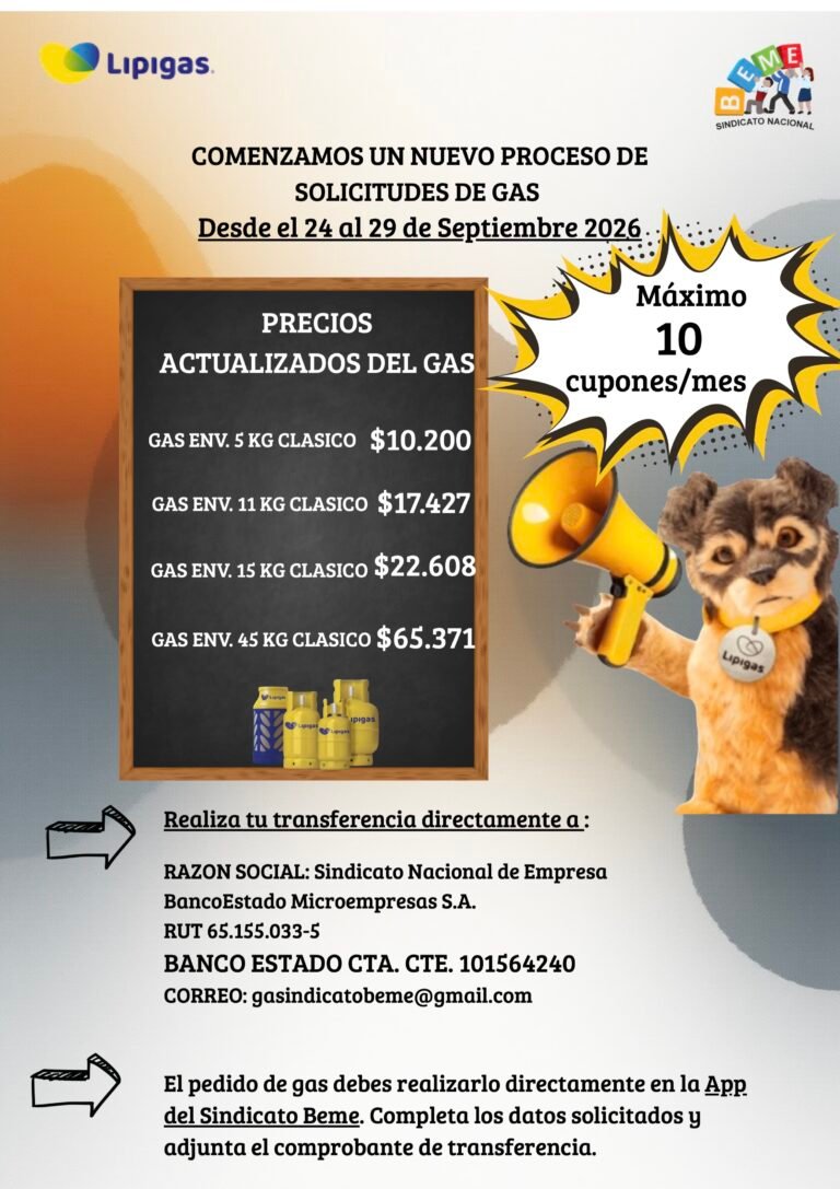 Solicitud vales de gas 24 al 29 de Septiembre 2026